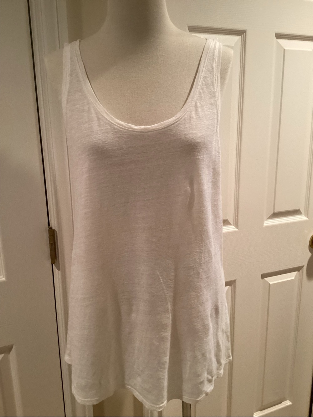 Eileen Fisher S White Scoop Neck Tank Top